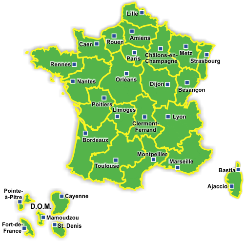 Cliquez sur la région de votre choix...