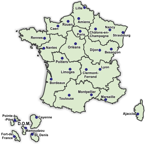 Cliquez sur la région de votre choix...